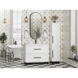 Напольная тумба под раковину Misty Модерн 100 см П-Мод07100-011Пр белый